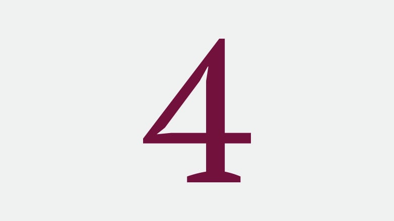 number 4 icon in the color burgundy