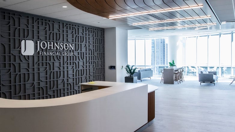 Johnson Financial Group's 19th floor reception desk